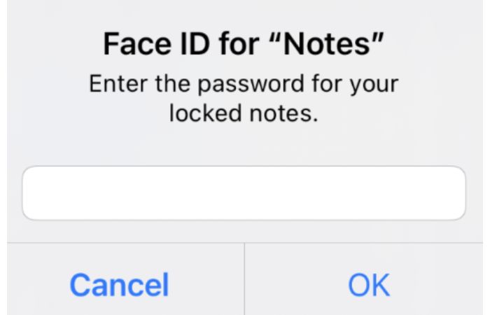 face id for notes