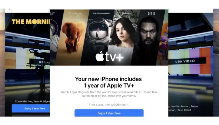 free apple tv subscription