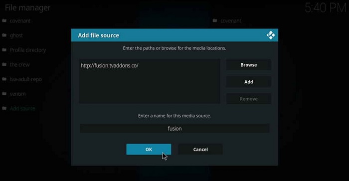 how to install aftershock on kodi add file source
