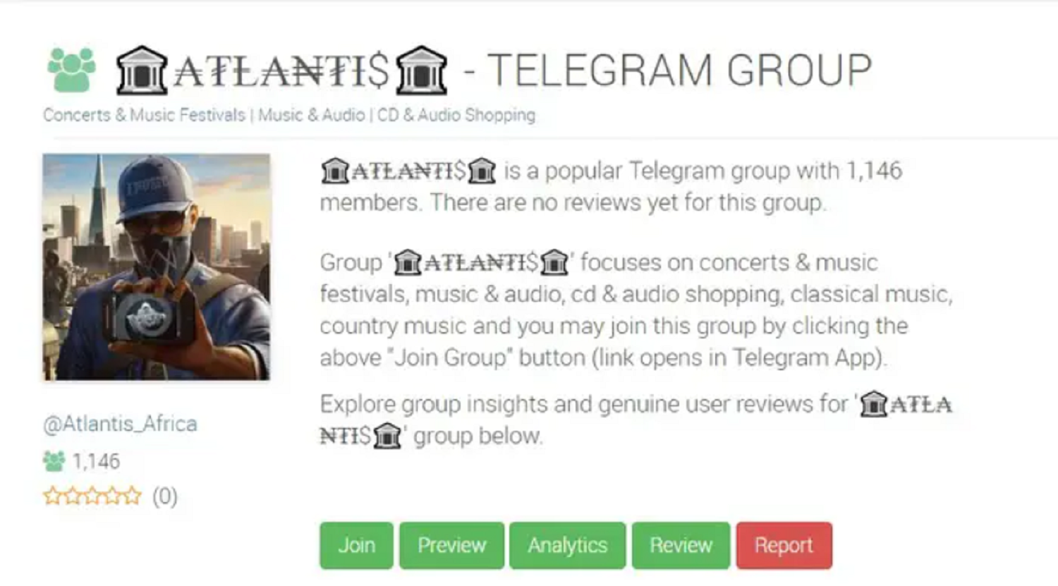 atlantis telegram group