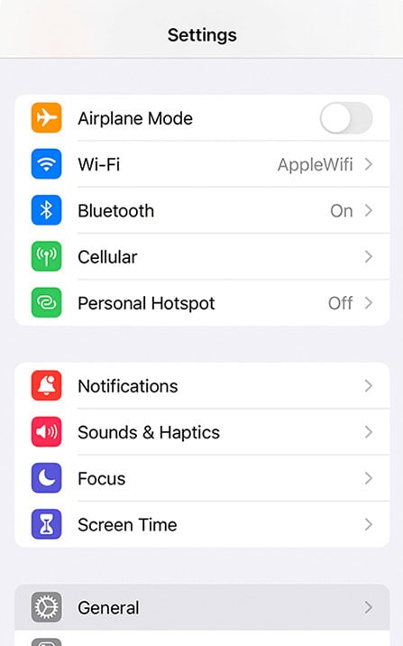 phone settings