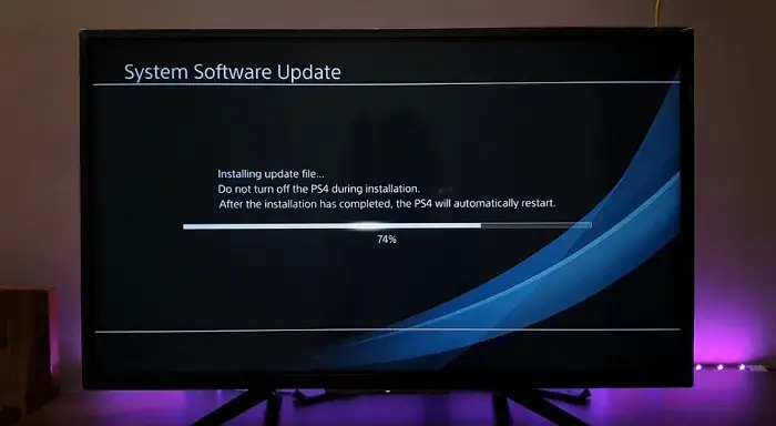 update the software on your ps4