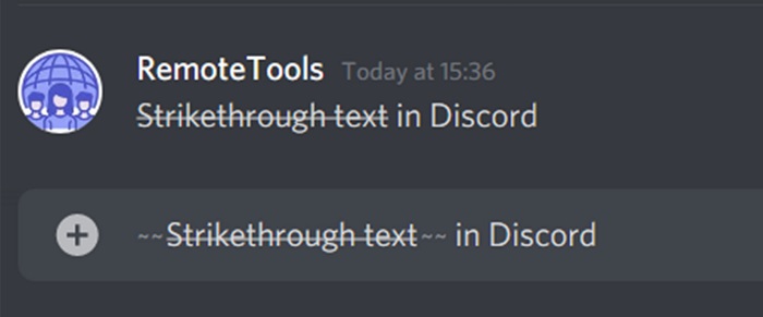 strikethrough text in discord