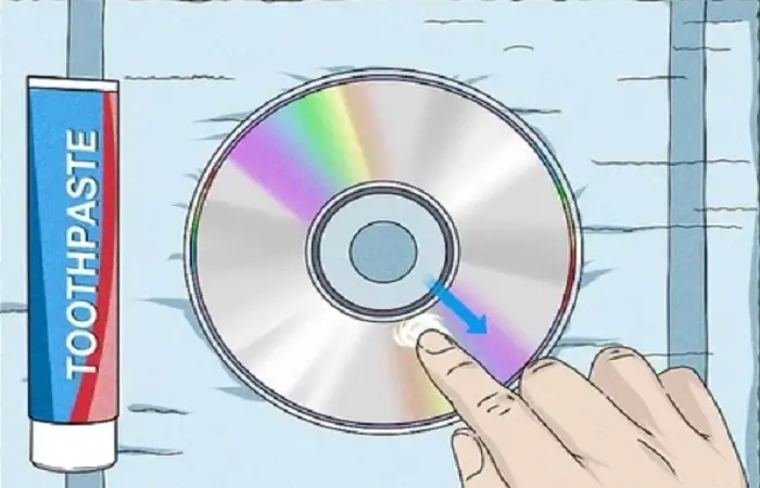 cleaning disc with toothpaste