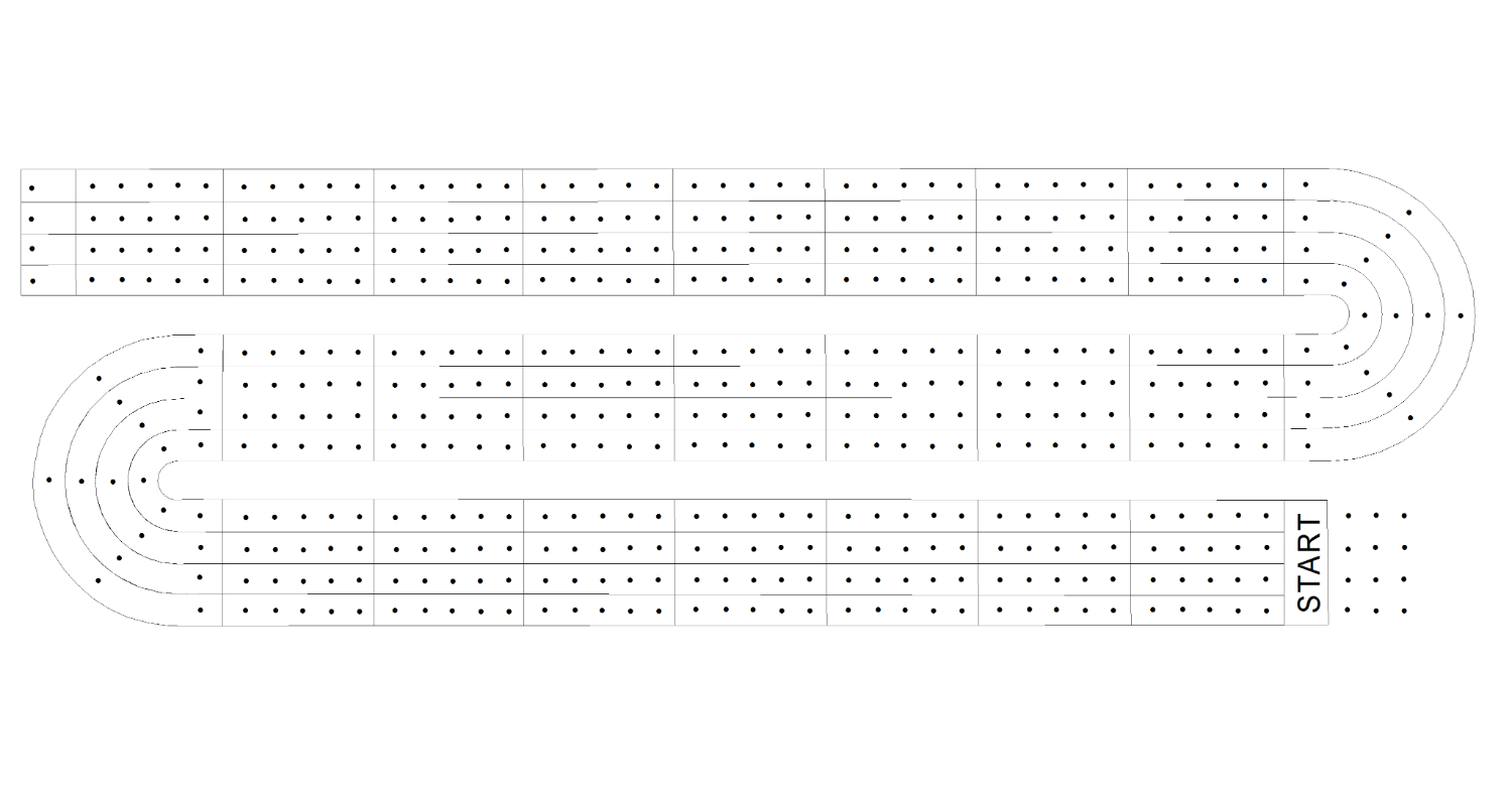 cribbage board template