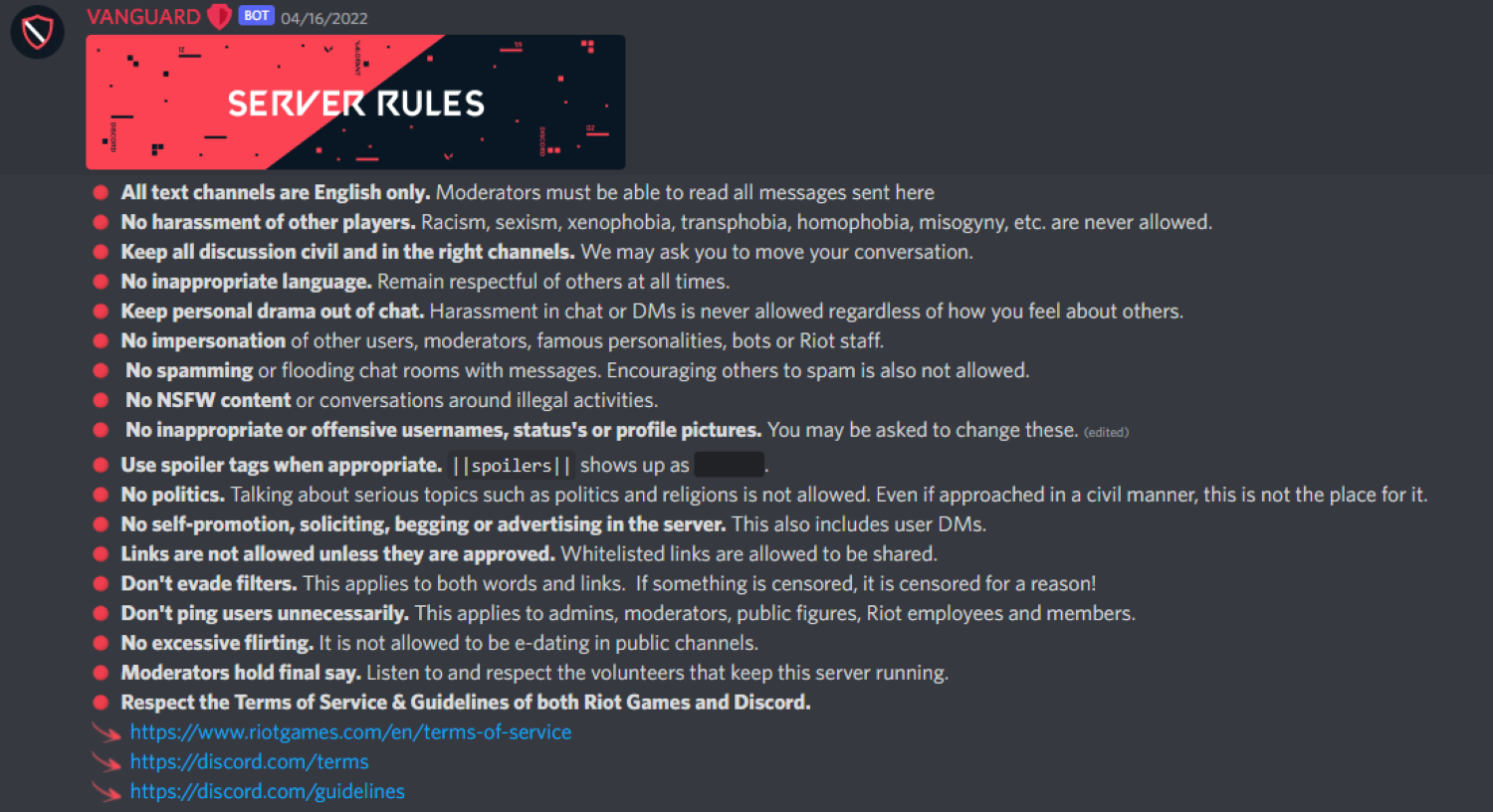 discord rules channel