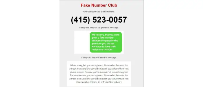 fake number