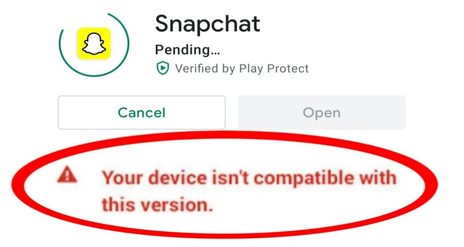 incompatible with snapchat
