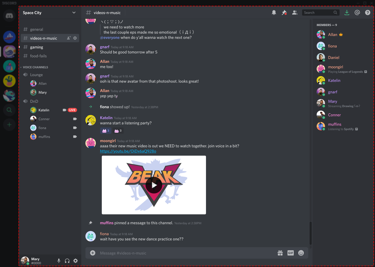 network room discord channel