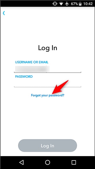 select forget password