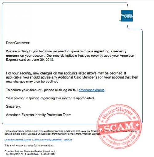amex scam