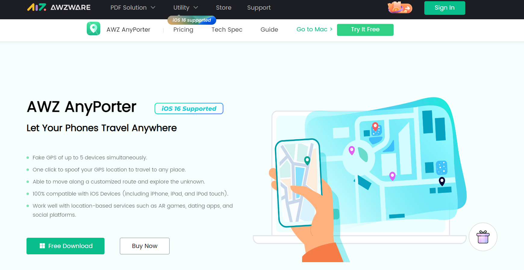 awz anyporter site overview