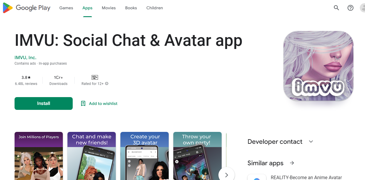 imvu social chat and avatar