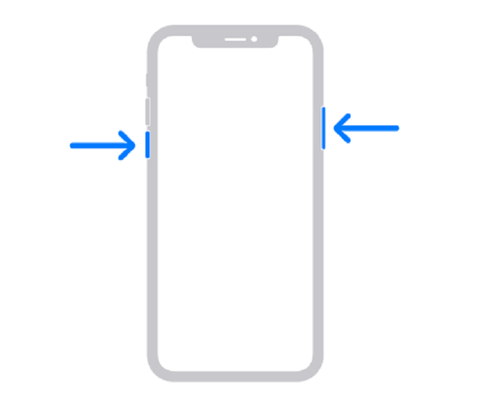 iphone with two blue arrows