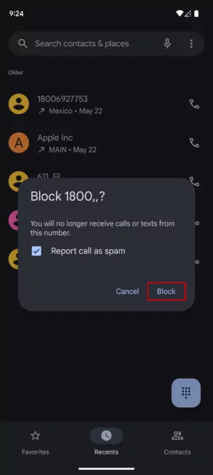 block or report