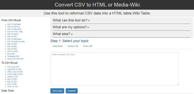 csv to html converter
