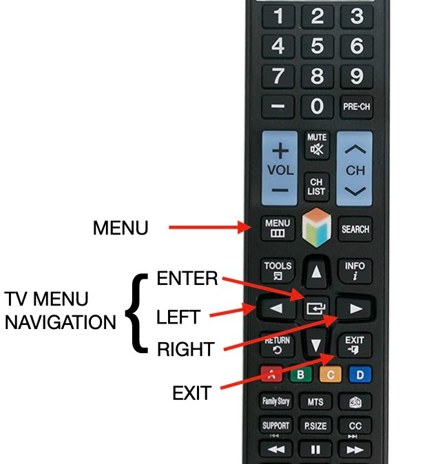 menu button on samsung remote