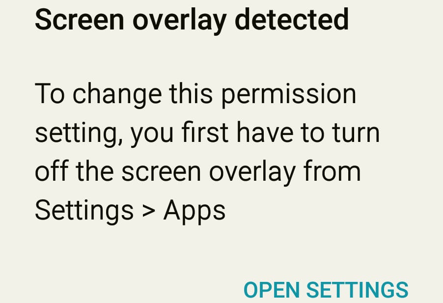 warning message