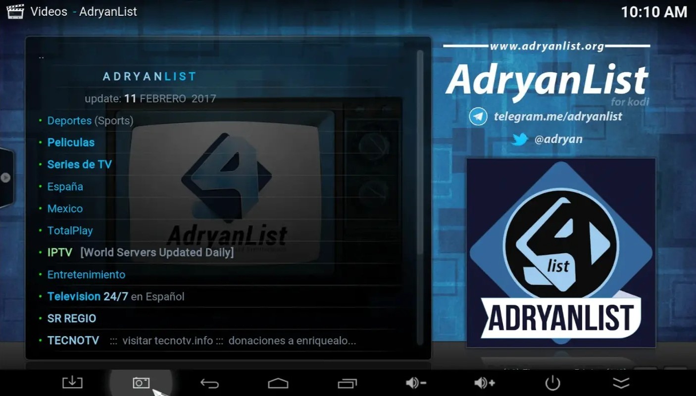 adryanlist addon for kodi