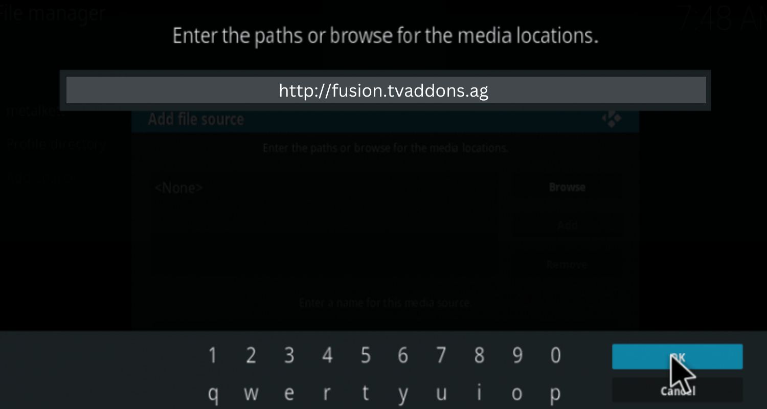 enter source url for fusion