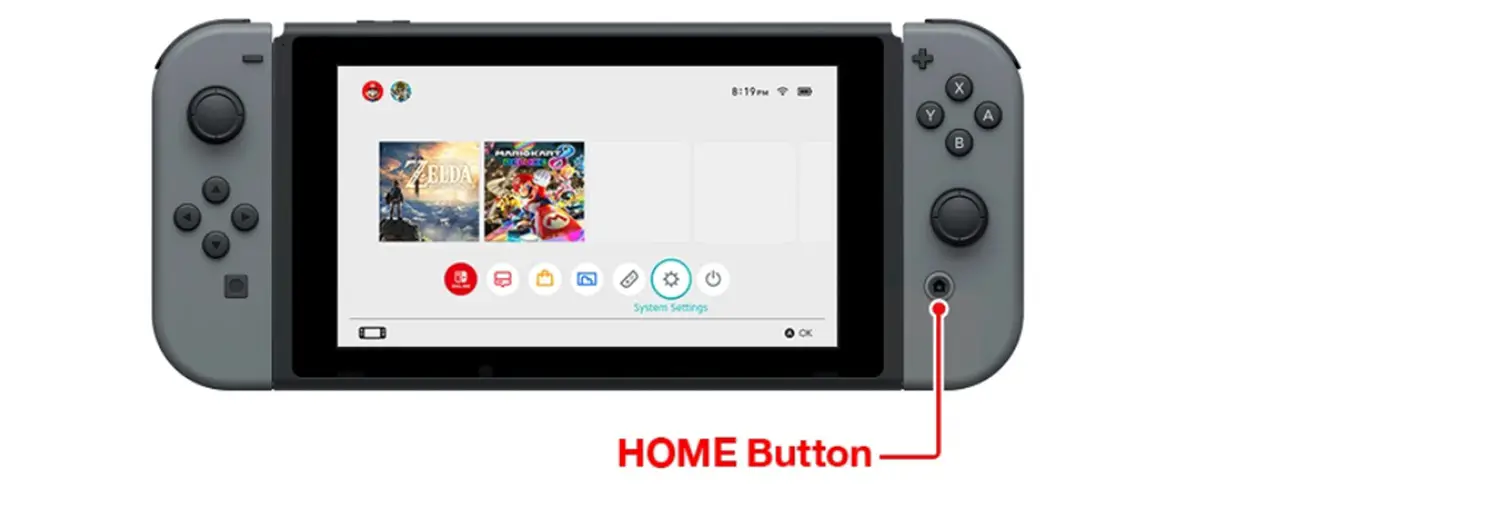 nintendo switch home button