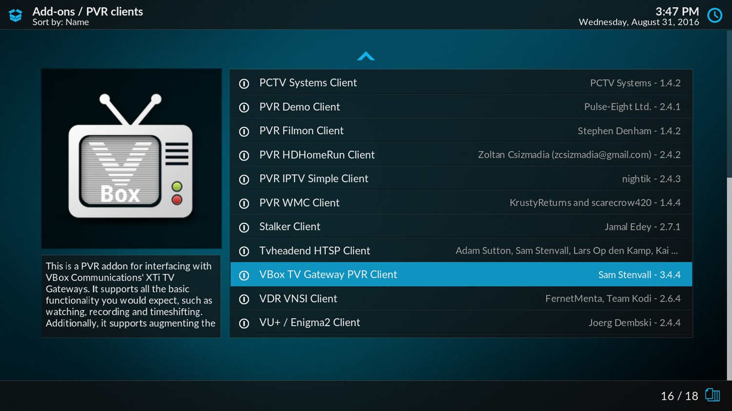 series recording within pvr addon