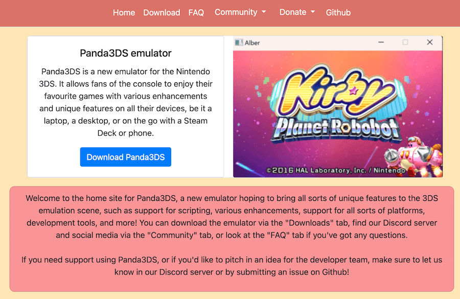Panda3DS emulator for nintendo
