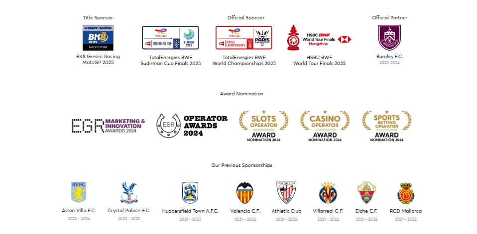 BK8 casino sponsors
