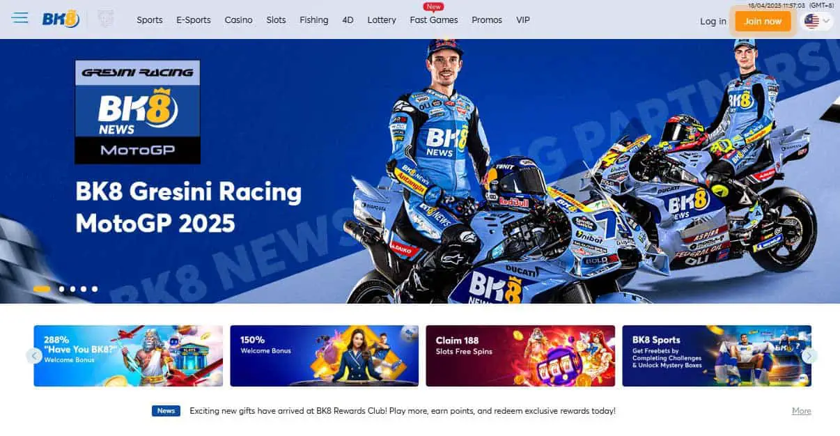 BK8 casino hompage
