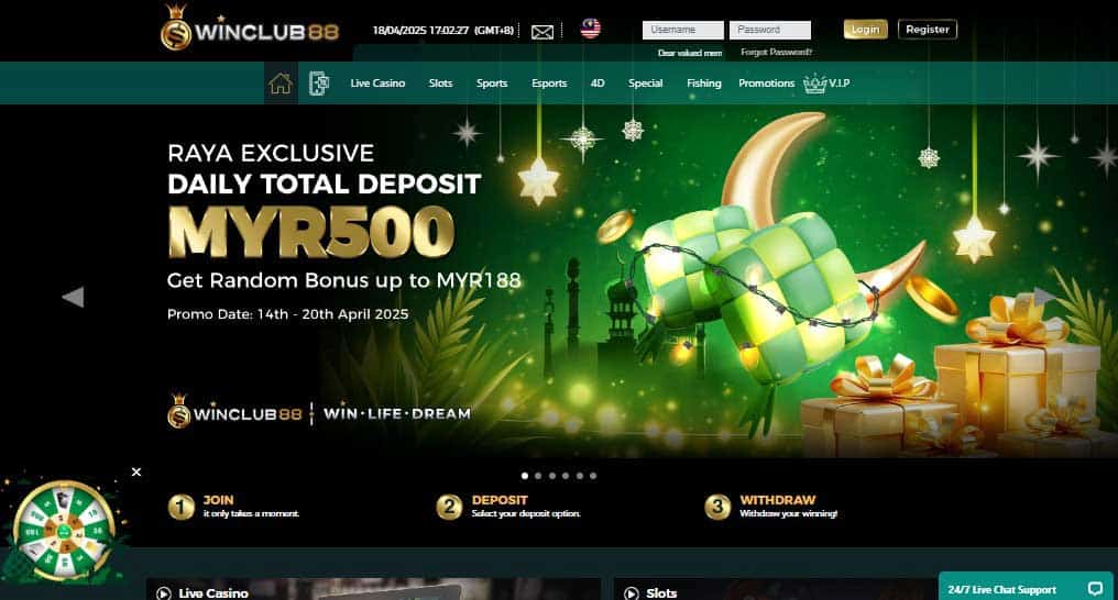 WinClub88 homepage 
