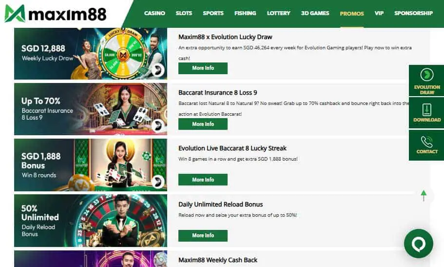 Maxim88 casino bonus