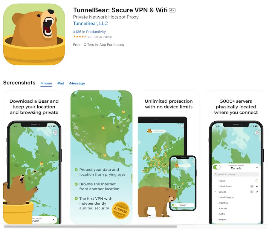 TunnelBear: Secure VPN & Wifi